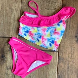 Little girl off the shoulder bikini. 2T